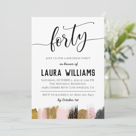 Uitnodiging voor 40e Script Word Birthday (Staand voorkant)