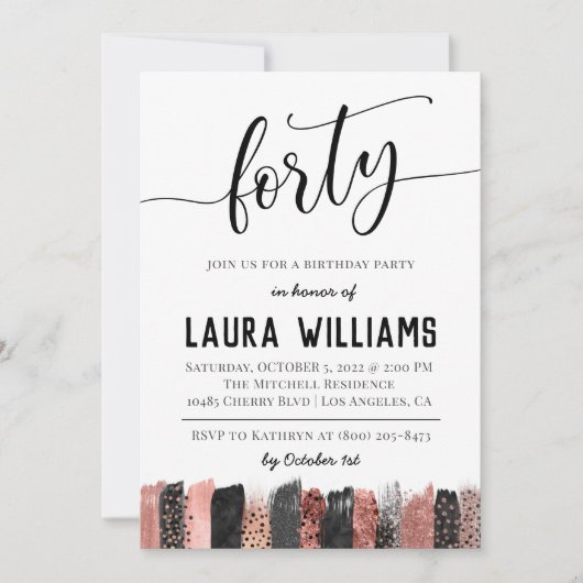 Uitnodiging voor 40e Script Word Birthday (Voorkant)