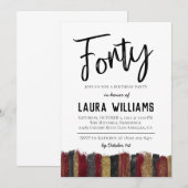Uitnodiging voor 40e Script Word Birthday (Voorkant / Achterkant)