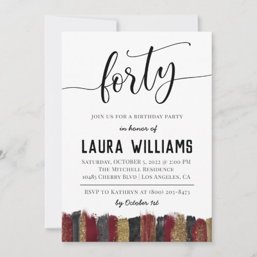 Uitnodiging voor 40e Script Word Birthday (Voorkant)