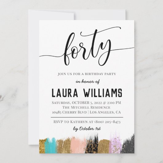 Uitnodiging voor 40e Script Word Birthday (Voorkant)