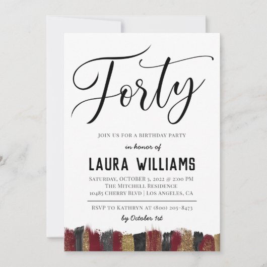 Uitnodiging voor 40e Script Word Birthday (Voorkant)