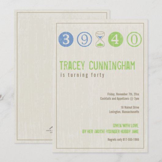 Uitnodiging voor 40e verjaardag - Aanpassen (Voorkant / Achterkant)