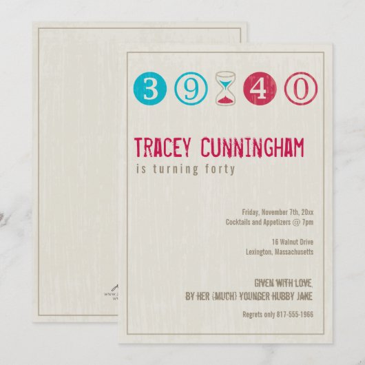 Uitnodiging voor 40e verjaardag - Aanpassen (Voorkant / Achterkant)