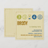 Uitnodiging voor 40e verjaardag - Aanpassen (Voorkant / Achterkant)