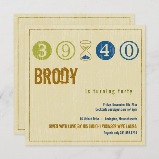 Uitnodiging voor 40e verjaardag - Aanpassen (Voorkant / Achterkant)