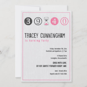 Uitnodiging voor 40e verjaardag - Aanpassen