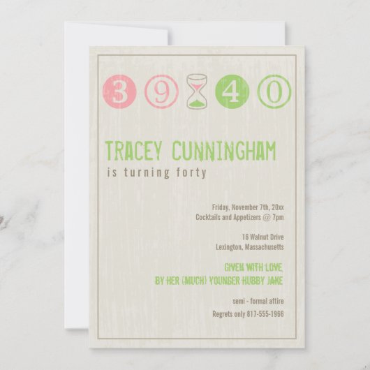 Uitnodiging voor 40e verjaardag - Aanpassen (Voorkant)