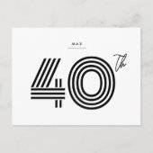 Uitnodiging voor 40e verjaardag Minimalistische br (Voorkant)