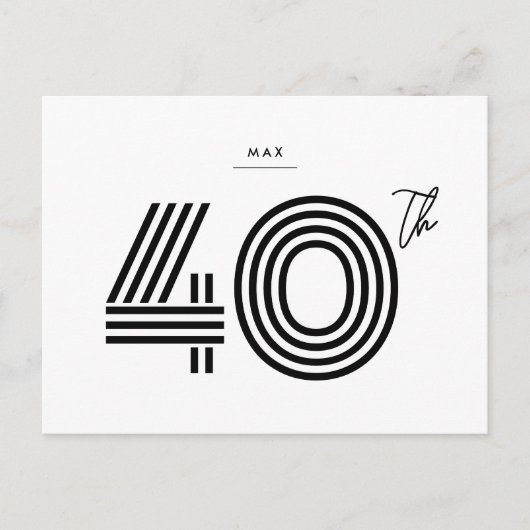 Uitnodiging voor 40e verjaardag Minimalistische br (Voorkant)