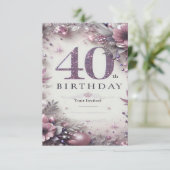 Uitnodiging voor 40e verjaardag, mooi ontwerp (Staand voorkant)