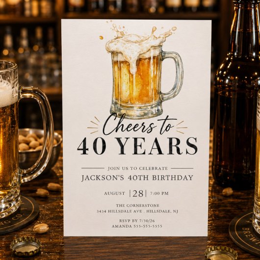 Uitnodiging voor 40e verjaardag: Proost!