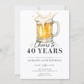 Uitnodiging voor 40e verjaardag: Proost! (Voorkant)