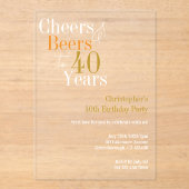 Uitnodiging voor 40e verjaardagsfeest met Cheers e (Voorkant)