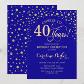 Uitnodiging voor 40e verjaardagsfeestje - Gold Roy (Voorkant / Achterkant)