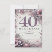Uitnodiging voor 40e verjaardagskaart, mooi ontwer (Voorkant)