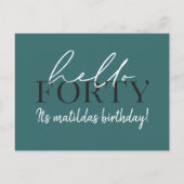 Uitnodiging voor 40ste verjaardag met script & geo (Voorkant)