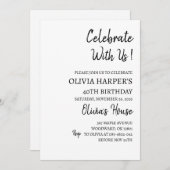 Uitnodiging voor 40ste verjaardag voor volwassenen (Voorkant / Achterkant)