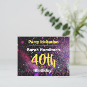Uitnodiging voor 40ste verjaardagsfeest (Staand voorkant)