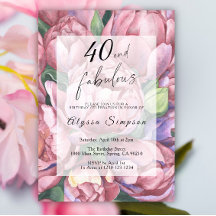 Uitnodiging voor 40ste verjaardagsfeest met vintag