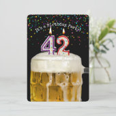 Uitnodiging voor 42e verjaardagskaarsenfeest (Staand voorkant)