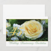 Uitnodiging voor 45-jarig huwelijksjubileum - Gele (Voorkant / Achterkant)