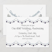 Uitnodiging voor 45-jarig saffieren huwelijksjubil (Voorkant / Achterkant)