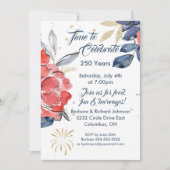 Uitnodiging voor 4 juli 250 jaar feestviering VS (Voorkant)