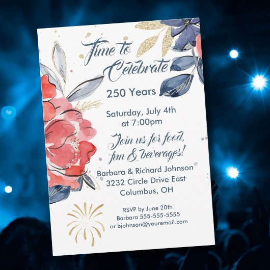 Uitnodiging voor 4 juli 250 jaar feestviering VS