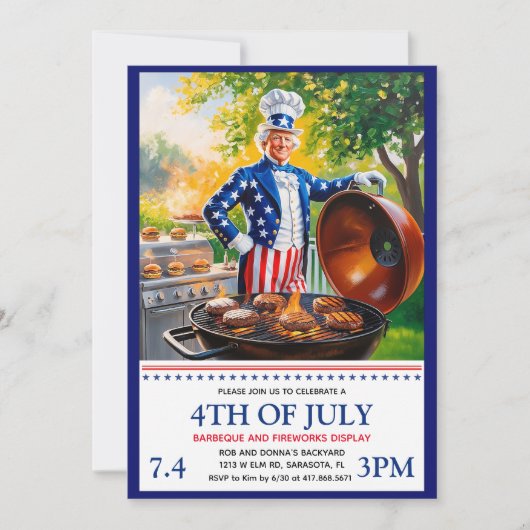 Uitnodiging voor 4 juli BBQ (Voorkant)