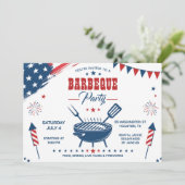 Uitnodiging voor 4 juli BBQ-feest (Staand voorkant)