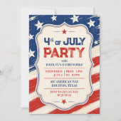 Uitnodiging voor 4 juli BBQ-feest (Voorkant)