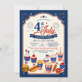 Uitnodiging voor 4 juli BBQ Picknick Feest (Voorkant)