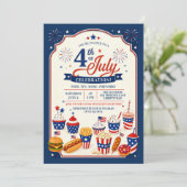 Uitnodiging voor 4 juli BBQ Picknick Feest (Staand voorkant)