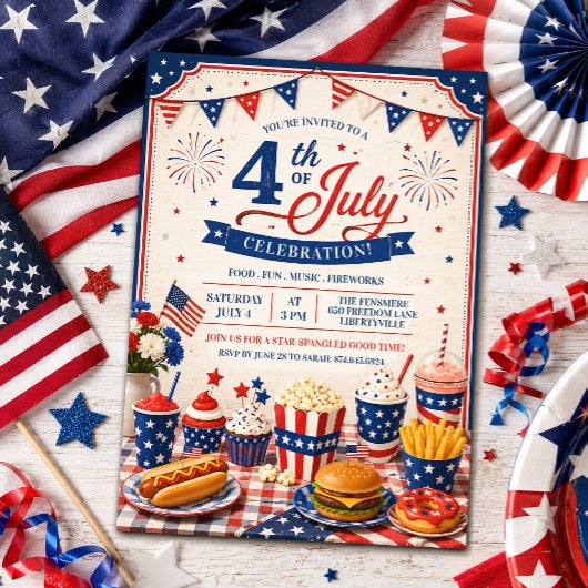 Uitnodiging voor 4 juli BBQ Picknick Feest