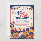 Uitnodiging voor 4 juli BBQ Picknick Feest (Voorkant)