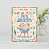 Uitnodiging voor 4 juli BBQ – VS 250 jaar (Staand voorkant)
