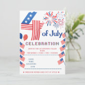 Uitnodiging voor 4 juli-feest (Staand voorkant)