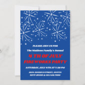 Uitnodiging voor 4 juli Stars & Fireworks-feest (Voorkant)