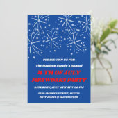 Uitnodiging voor 4 juli Stars & Fireworks-feest (Staand voorkant)