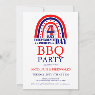 Uitnodiging voor 4 juli vuurwerk BBQ-feest