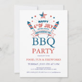 Uitnodiging voor 4 juli vuurwerk BBQ-feest (Voorkant)