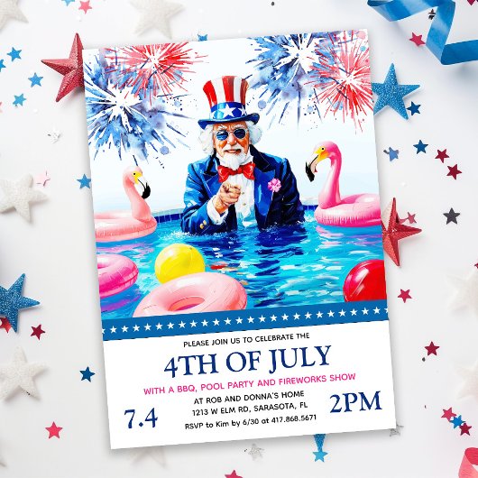 Uitnodiging voor 4 juli zwembadfeest