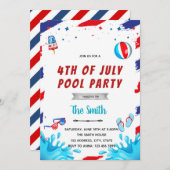 uitnodiging voor 4 juli zwembadfeest (Voorkant / Achterkant)