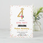 Uitnodiging voor 4de verjaardag prinses (Staand voorkant)