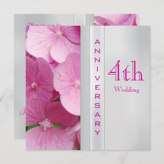 Uitnodiging voor 4e trouwdag (Voorkant / Achterkant)