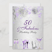 Uitnodiging voor 50 & Fabulous verjaardagsfeest (Voorkant)