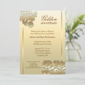 uitnodiging voor 50 gouden verjaardag (Staand voorkant)