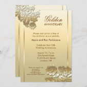 uitnodiging voor 50 gouden verjaardag (Voorkant / Achterkant)