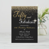 Uitnodiging voor 50 jaar en feestdag (Staand voorkant)